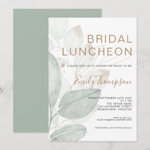 Modern Foliage Luncheon Bridal Shower Invitation