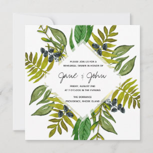 Modern Foliage Rehearsal Dinner Invitation