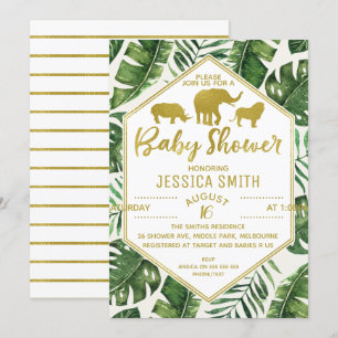 Modern Foliage Safari Baby Shower Invitation