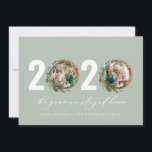 Modern foliage wreath 2020 stayed home holiday card<br><div class="desc">Modern minimal foliage wreath Merry Christmas 2020 the year we stayed home script holiday Christmas card. Hand painted eucalyptus,  minimal foliage and modern rustic rattan wreath give this holiday card a luxurious feel. In classy greens,  browns and greys.</div>