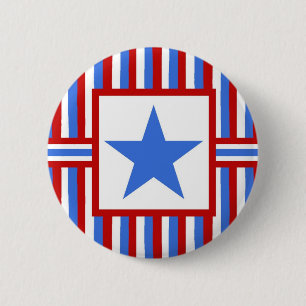 Modern Folk Art American Patriotic Button