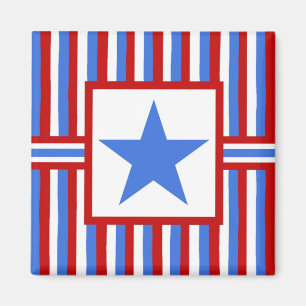 Modern Folk Art American Patriotic Magnet