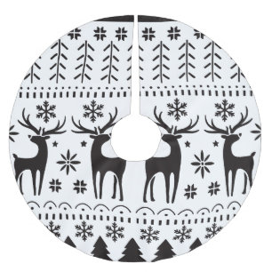 Modern Folk Art Christmas Reindeer  Brushed Polyester Tree Skirt