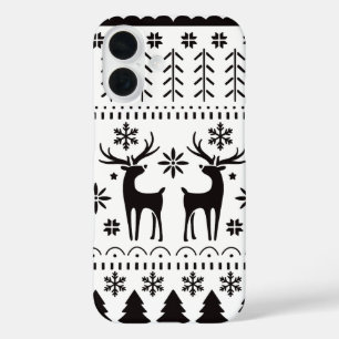 Modern Folk Art Christmas Reindeer  iPhone 16 Case