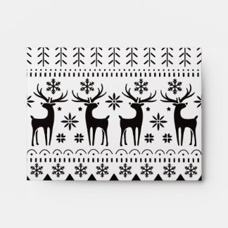Modern Folk Art Christmas Reindeer Envelope