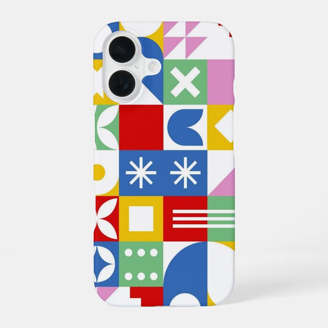 Modern Folk Art  iPhone 16 Case (Unique Pattern, A Mood Booster!)