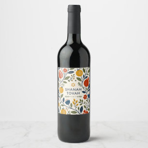 Modern Folk Art Shana Tovah Botanical Wine Label