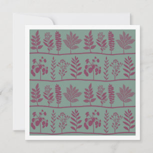 Modern Folk Botanical Sage and Berry Mini Art Card