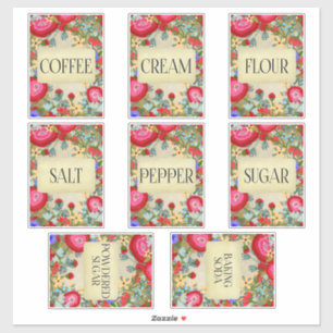 Modern Folkart Spice Labels   Kitchen