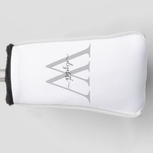 Modern Font Custom Name & Initial Neutral Putter Golf Head Cover