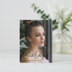 Modern Font Graceful Photo Graduation Thank You Postcard
