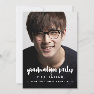Modern font graduation photo invitation