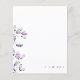Modern Font Plum Foliage Personalised Stationery