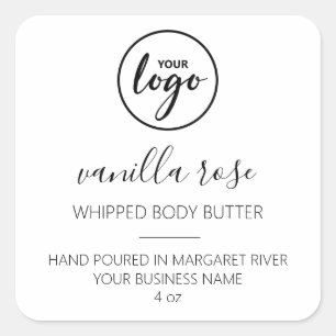 Modern Font White Whipped Body Butter Logo Labels