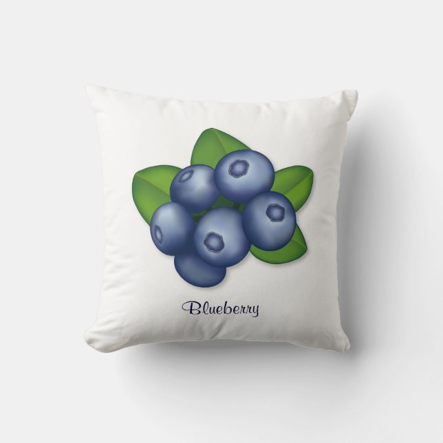 Modern Food Art Blueberry Home Decor Cushion (Front)