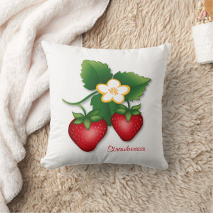 Modern Food Art Strawberry Home Decor Cushion