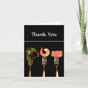 Modern Food on Fork Dinner Party Thank You Card