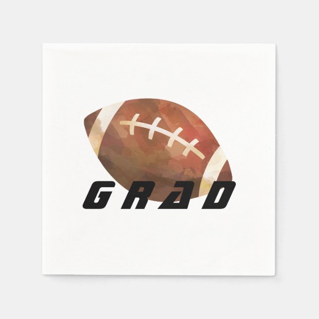 Modern Football Graduation Party Napkin (Front)