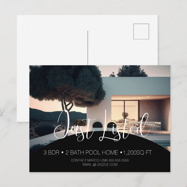 Modern For Sale Home Listed Business  Postcard (Front/Back)