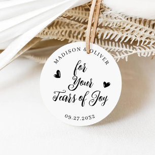 Modern For Your Tears of Joy Tissue Wedding Classic Round Sticker