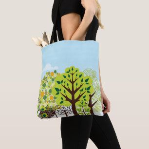 Modern Forest Garden Art Green Nature Tote Bag