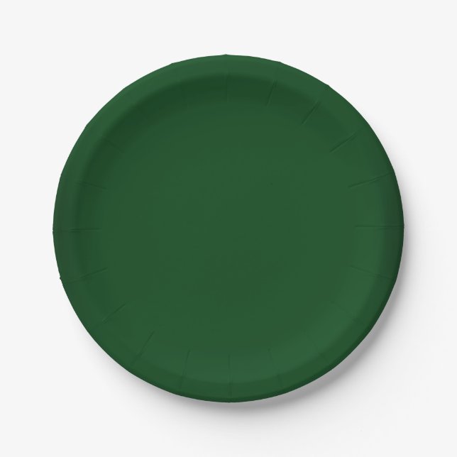 Modern Forest Green Customisable Paper Plate (Front)