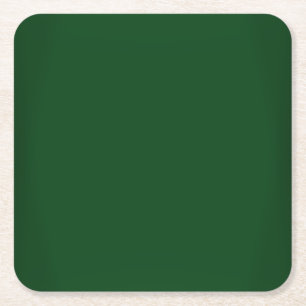 Modern Forest Green Customisable Square Paper Coaster