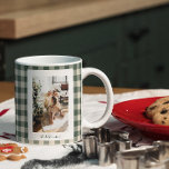 Modern Forest Green Plaid Rustic Photo Christmas   Large Coffee Mug<br><div class="desc">Personalised Modern Forest Green Plaid Rustic Photo Christmas Holiday Jumbo Mug</div>