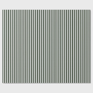 Modern Forest Green Stripe Christmas Gift Wrapping Paper