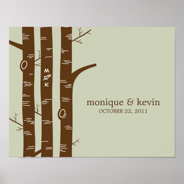 Modern Forest Personalised Wall Art - Sage - (Front)