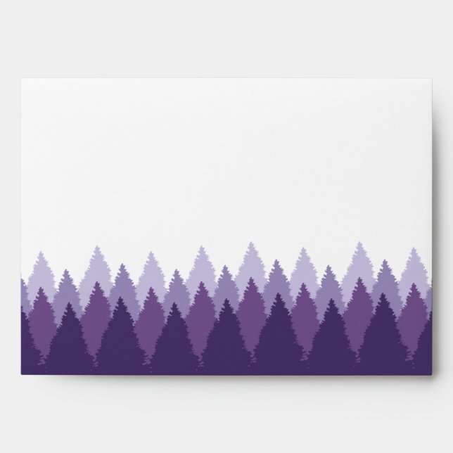 Modern Forest Range Woodland Wedding Envelope (Front)
