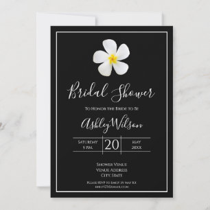 Modern Formal Classic, White on Black, Bridal Invitation