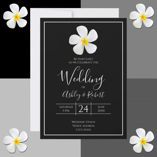 Modern Formal Classic, White on Black, Wedding Invitation (Creator Uploaded)