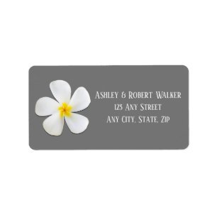 Modern Formal Classic, White on Grey, Wedding Label