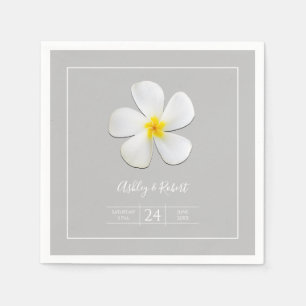 Modern Formal Classic, White on Light Grey Wedding Napkin