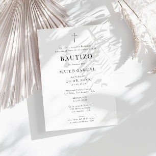 Modern Formal Invitacione De Bautizo Niño Niña  Invitation