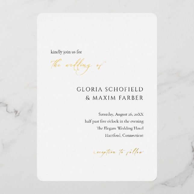 Modern Formal Minimal Elegant Wedding (Front)