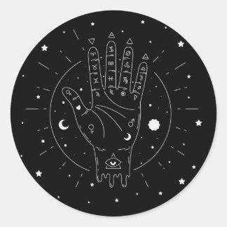 Modern Fortune Teller Palmistry Mystic Classic Round Sticker