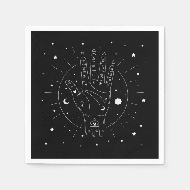 Modern Fortune Teller Palmistry Mystic Napkin (Front)