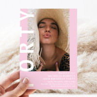 Modern FORTY Photo 40th Birthday Party Invitation