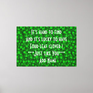 Modern Four Leaf Clover Floral Canvas Print
