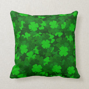 Modern Four Leaf Clover Floral Cushion