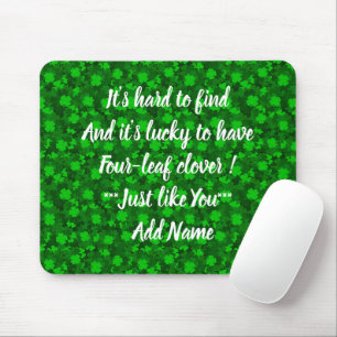 Modern Four Leaf Clover Floral Mouse Mat
