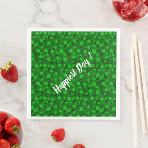 Modern Four Leaf Clover Floral Napkin