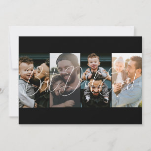 Modern Four Photo Collage Fathers Day  Holiday Card