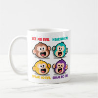 Modern Four Wise Monkeys Graphic Art