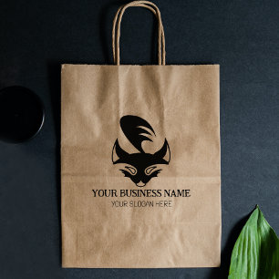 Modern Fox Logo, Custom Business, Large  Rubber Stamp