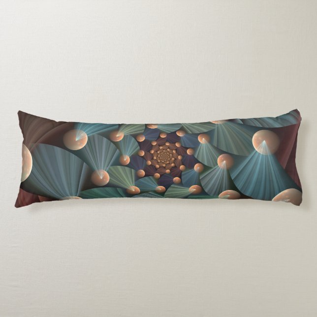Modern Fractal Art With Depth Brown Slate Blue Body Cushion (Front)