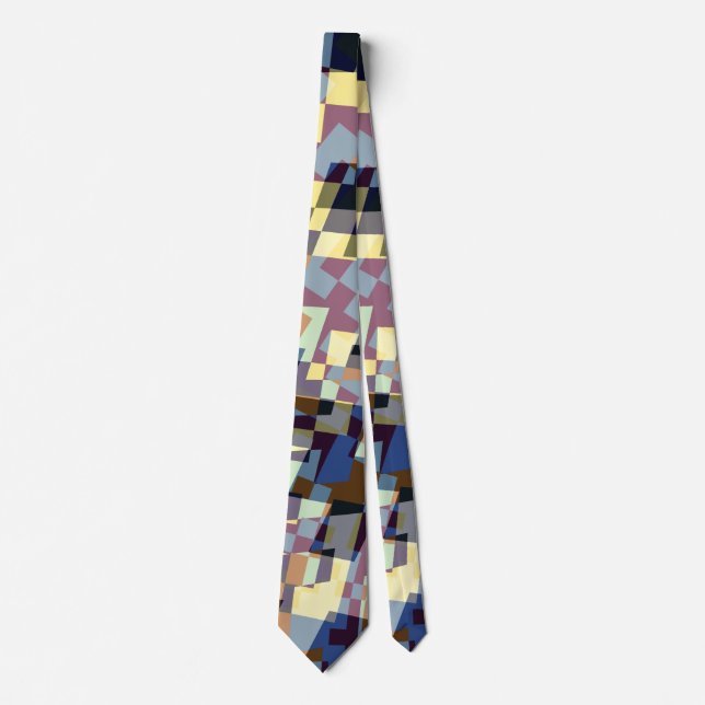 Modern Fractal Geometric Terrazzo Style Pattern Tie (Front)