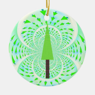 Modern Fractal Green Tree Design Ceramic Tree Decoration